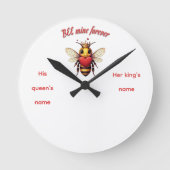 Funny Bee Pun Valentine  Runde Wanduhr (Vorderseite)