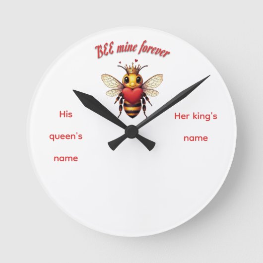 Funny Bee Pun Valentine  Runde Wanduhr (Vorderseite)