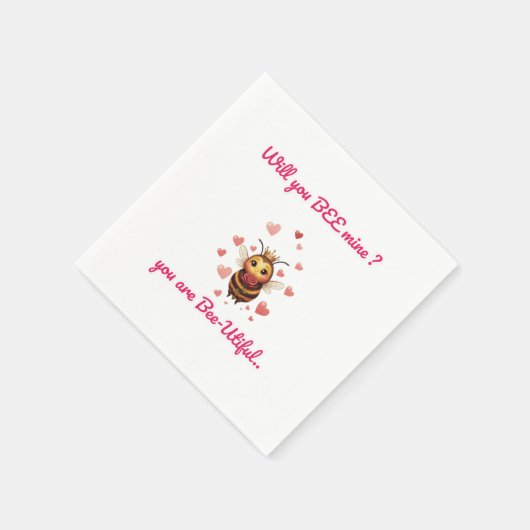 Funny Bee Pun Valentine  Serviette (Ecke)