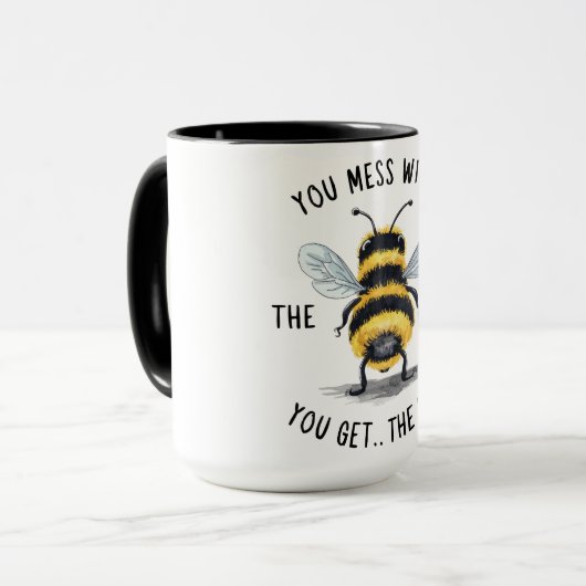 Funny Bee Sprichwort Tasse (Vorderseite Links)
