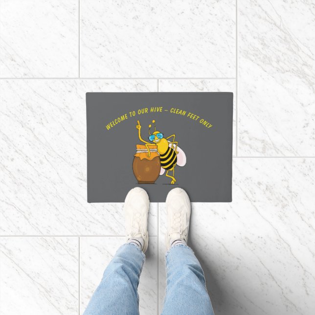 Funny Bee Welcome Doormat | Nur saubere Füße Fußmatte (Indoor)