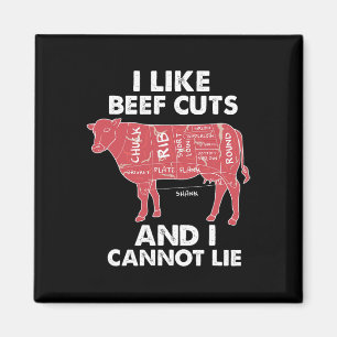 Funny Beef Cuts Chart I Grillen Butcher Magnet