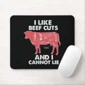Funny Beef Cuts Chart I Grillen Butcher Mousepad (Mit Mouse)