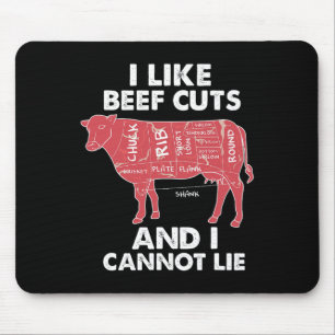 Funny Beef Cuts Chart I Grillen Butcher Mousepad