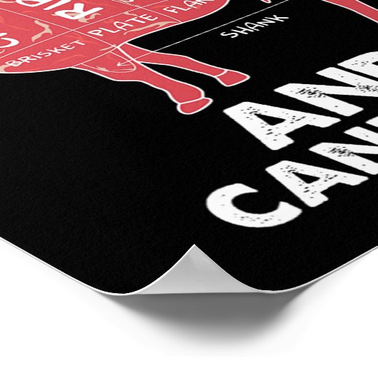 Funny Beef Cuts Chart I Grillen Butcher Poster (Ecke)