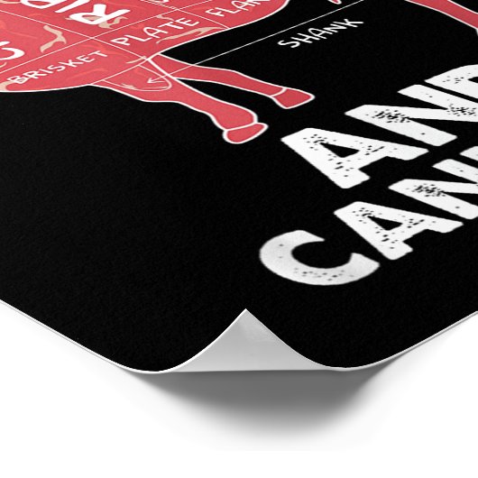 Funny Beef Cuts Chart I Grillen Butcher Poster (Ecke)