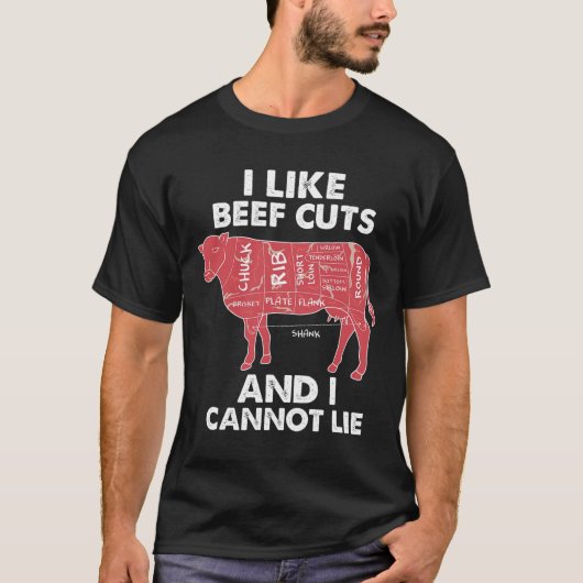 Funny Beef Cuts Chart I Grillen Butcher T-Shirt (Vorderseite)