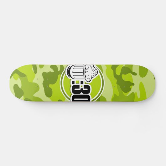 Funny Beer : 30, hellgrüne Camouflage, Tarnung Skateboard (Horizontal)