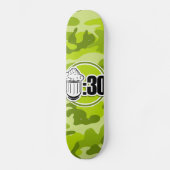 Funny Beer : 30, hellgrüne Camouflage, Tarnung Skateboard (Vorderseite)