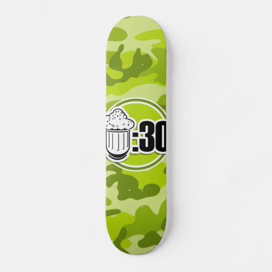 Funny Beer : 30, hellgrüne Camouflage, Tarnung Skateboard (Vorderseite)