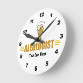 Funny Beer ALEOLOGIST Custom Round Clock Runde Wanduhr (Winkel)