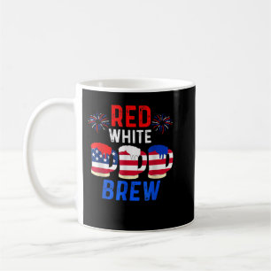 Funny Beer America Patriotic Red White Brew Flag S Kaffeetasse