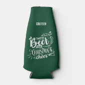 Funny Beer and Christmas Cheer Name Flaschenkühler (Vorderseite)