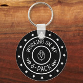 Funny Beer arbeitet an meinem Six Pack-Schlüsselan Schlüsselanhänger (Vorderseite)