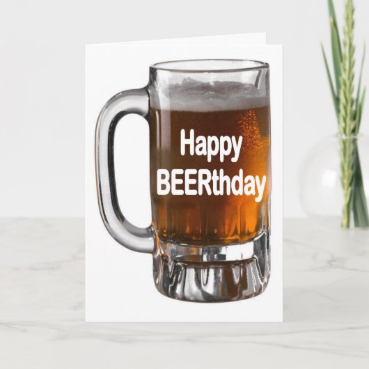 Funny BEER birthday card HAPPY BEERTHDAY Karte (Vorderseite)