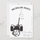 Funny Beer Black and White Bachelor Einladung (Vorderseite)