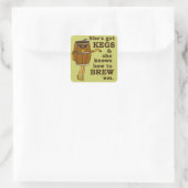 Funny Beer Brewer Quadratischer Aufkleber (Tasche)