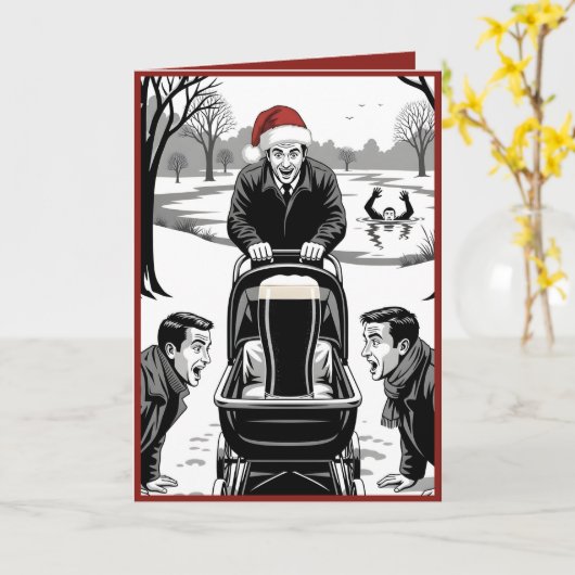 Funny beer Christmas Karte (Gelbe Blume)