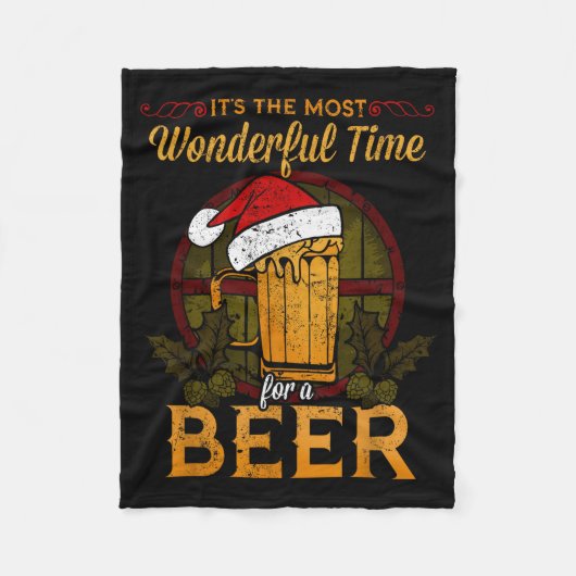 Funny Beer Christmas Shirt Holiday Most Wonderful  Fleecedecke (Vorderseite)
