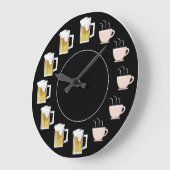 Funny Beer & Coffee Clock  Große Wanduhr (Winkel)