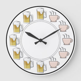 Funny Beer & Coffee Clock  Große Wanduhr
