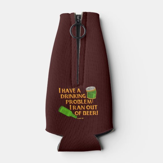 Funny Beer Drink Problem Witz mit Monogram Flaschenkühler (Rückseite)