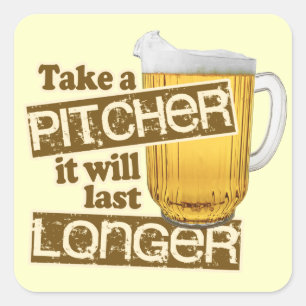 Funny Beer Drink Spaß Quadratischer Aufkleber