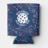 Funny Beer Drinker Patriotic Pickleball Party Team Dosenkühler (Vorderseite)