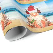 Funny Beer Drinks Weihnachtsgenom am Strand Geschenkpapier (Rolleneckpunkt)