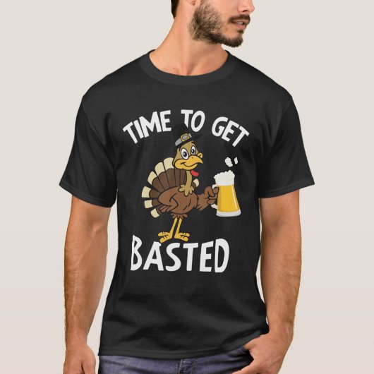 Funny Beer Erntedank Türkei Zeit zum Basteln T-Shirt (Vorderseite)