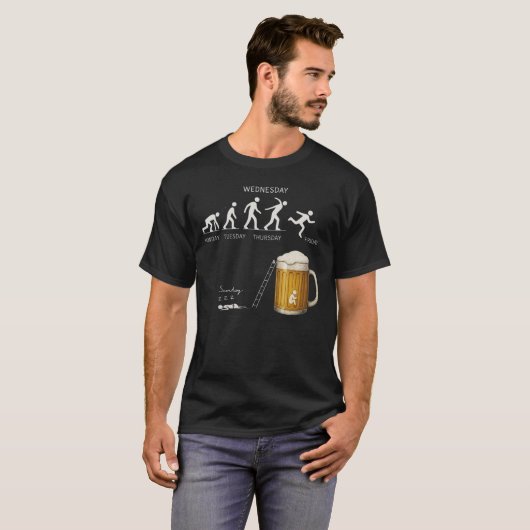 Funny Beer Evolution Workweek Drinking Humor  T-Shirt (Vorne ganz)