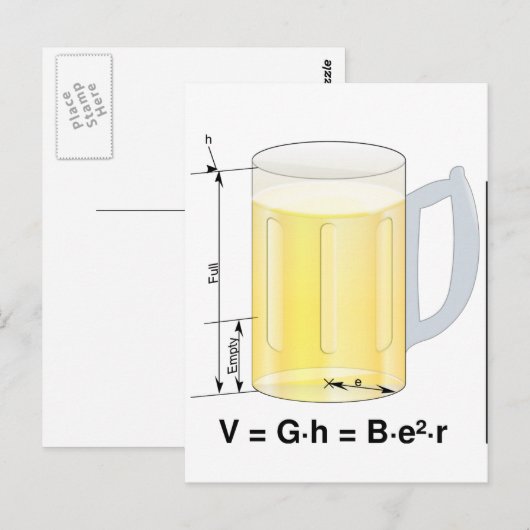 Funny Beer Formel/Gleichung Postkarte (Vorne/Hinten)