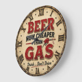 Funny Beer Garage Decor  Große Wanduhr (Winkel)
