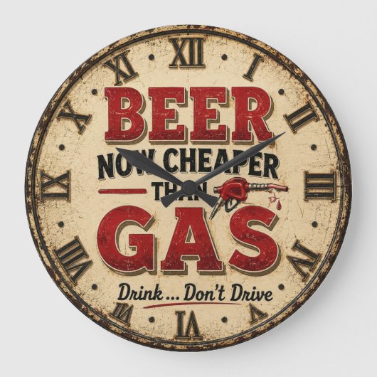 Funny Beer Garage Decor  Große Wanduhr (Vorderseite)