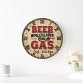 Funny Beer Garage Decor  Große Wanduhr (Zuhause)