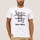 Funny Beer gewinnt Tic Tac Toe T - Shirt (Vorderseite)