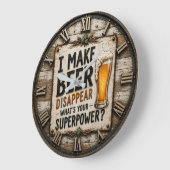 Funny Beer Große Wanduhr (Winkel)