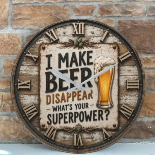 Funny Beer  Große Wanduhr