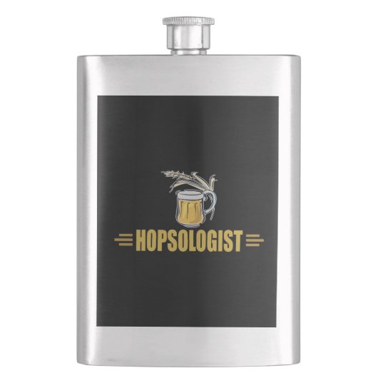 Funny Beer Hopsologin Flachmann (Vorderseite)