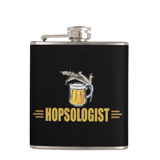 Funny Beer Hopsologin Flachmann (Vorderseite)