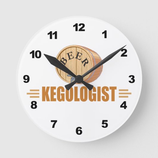 Funny Beer Keg Runde Wanduhr (Vorderseite)
