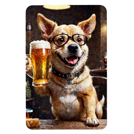 Funny Beer Lover Dog Beer Kühlschrankmagnet Magnet (Vertikal)