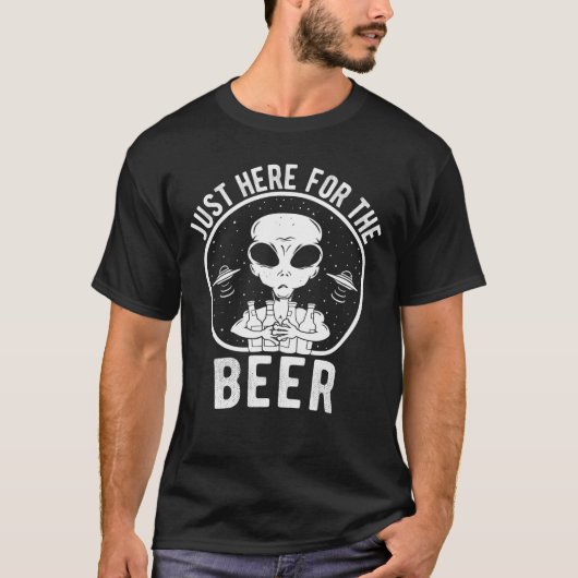 Funny Beer Lover Extranaterrestristriale Alien Ges T-Shirt (Vorderseite)