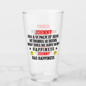 Funny Beer Lover Individuelle Name Glass Glas (Vorderseite)