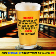 Funny Beer Lover Individuelle Name Glass