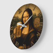 Funny Beer Mona Lisa Große Wanduhr (Winkel)