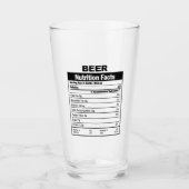 Funny Beer Nutrition Fakten Glas (Vorderseite)