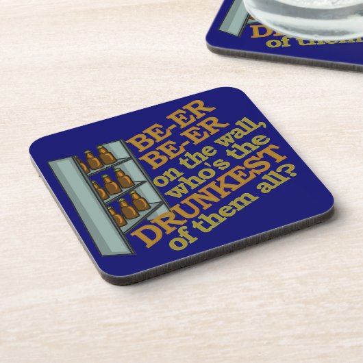 Funny Beer on Wall Getränkeuntersetzer (Linke Seite)