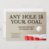 Funny Beer Pong Birthday Bachelor Party Einladung (Vorderseite)