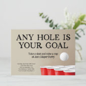 Funny Beer Pong Diaper Party Einladung (Stehend Vorderseite)